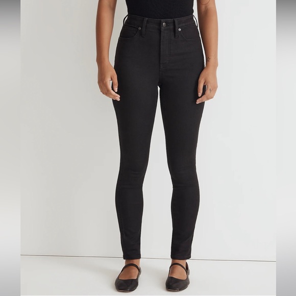 Madewell 10" High-Rise Skinny Jeans in Black Frost - Picture 2 of 11